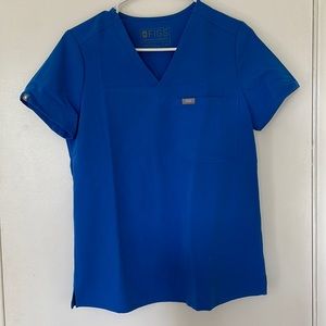Figs Royal Blue Scrub Top - one pocket catarina